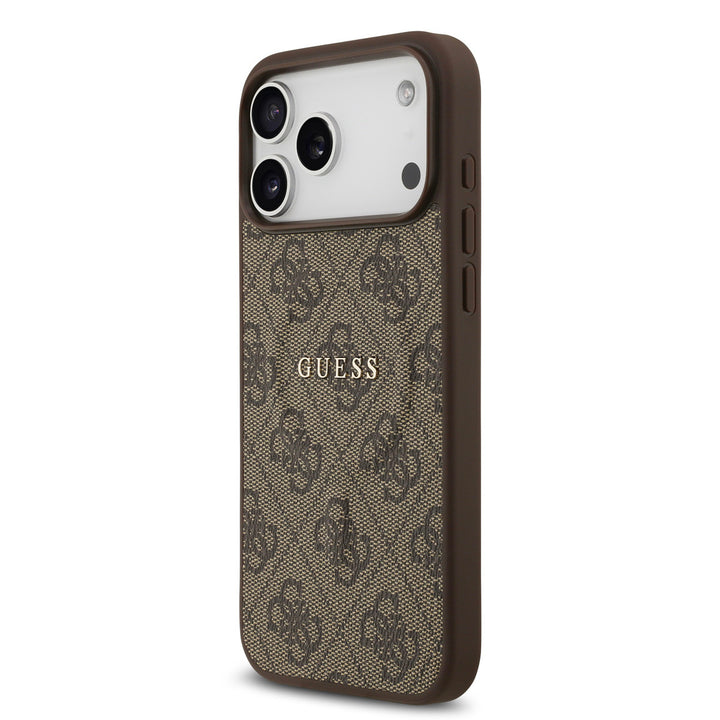 Guess iPhone 17 Pro Max Back Cover hoesje - Magsafe PU Leather - 4G Classic Logo - Bruin-Hoesjes-Ilumina Benelux