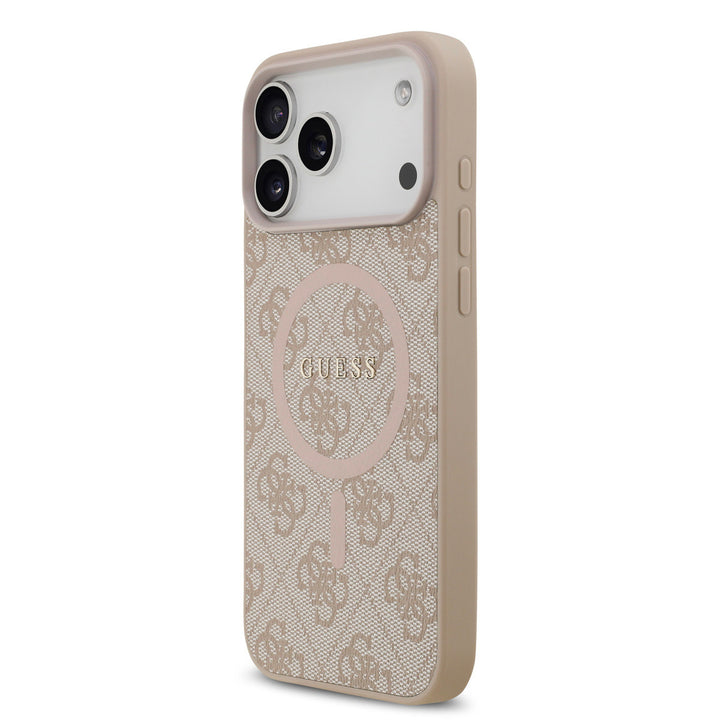 Guess iPhone 17 Pro Max Back Cover hoesje - Magsafe PU Leather - Roze-Hoesjes-Ilumina Benelux