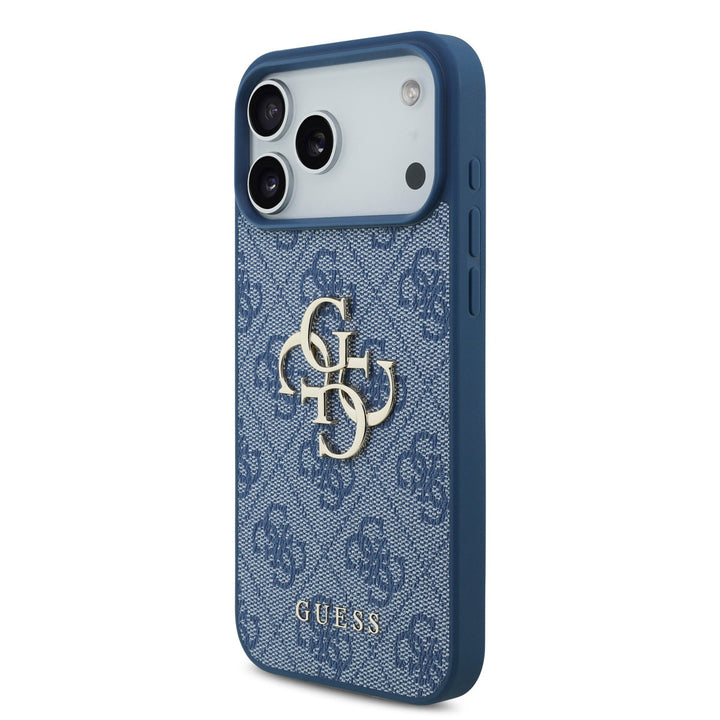 Guess iPhone 17 Pro Max Backcover hoesje - 4G - Big Metal Logo - Blauw-Hoesjes-Ilumina Benelux