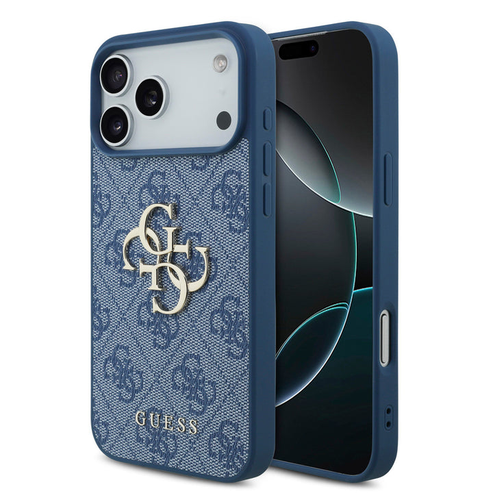Guess iPhone 17 Pro Max Backcover hoesje - 4G - Big Metal Logo - Blauw-Hoesjes-Ilumina Benelux