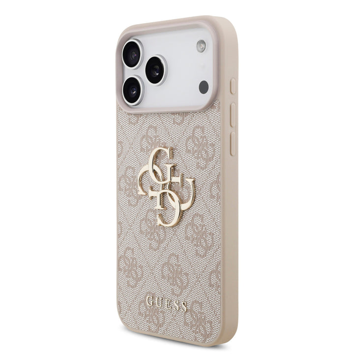Guess iPhone 17 Pro Max Backcover hoesje - 4G - Big Metal Logo - Roze-Hoesjes-Ilumina Benelux