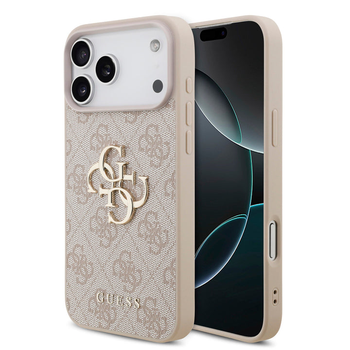 Guess iPhone 17 Pro Max Backcover hoesje - 4G - Big Metal Logo - Roze-Hoesjes-Ilumina Benelux