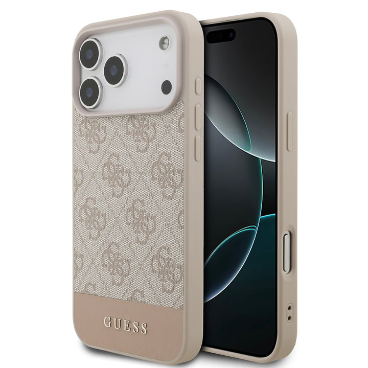 Guess iPhone 17 Pro Max Backcover hoesje - 4G Bottom Stripe - Roze-Hoesjes-Ilumina Benelux