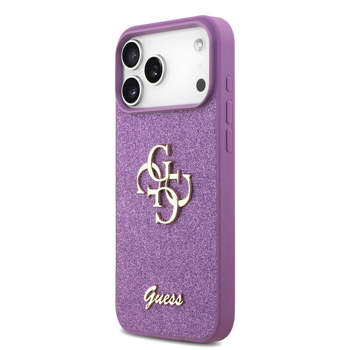 Guess iPhone 17 Pro Max Backcover hoesje - Big 4G - Fixed Glitter - Lila-Hoesjes-Ilumina Benelux
