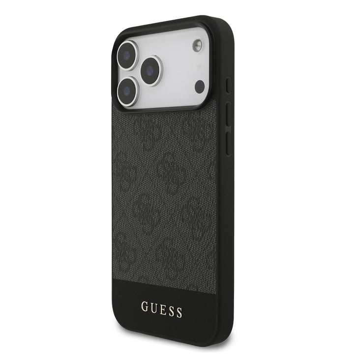 Guess iPhone 17 Pro Max Backcover hoesje - MagSafe - 4G Bottom Stripes - Grijs-Hoesjes-Ilumina Benelux