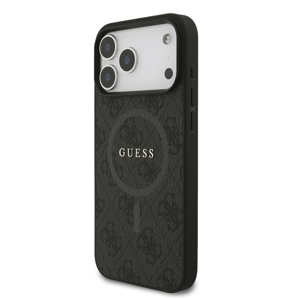 Guess iPhone 17 Pro Max Backcover hoesje - MagSafe - 4G Classic Metal Logo - Zwart-Hoesjes-Ilumina Benelux