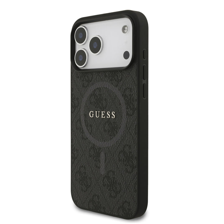 Guess iPhone 17 Pro Max Backcover hoesje - MagSafe - 4G Classic Metal Logo - Zwart-Hoesjes-Ilumina Benelux