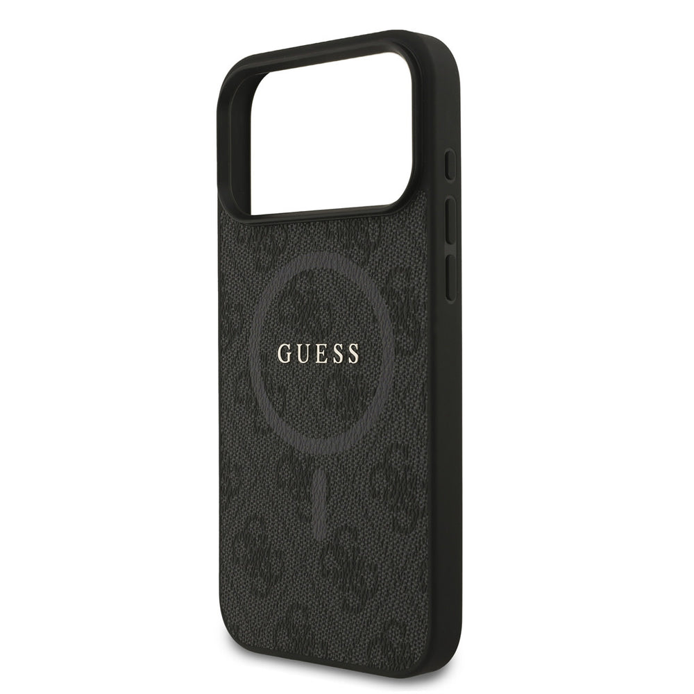 Guess iPhone 17 Pro Max Backcover hoesje - MagSafe - 4G Classic Metal Logo - Zwart-Hoesjes-Ilumina Benelux