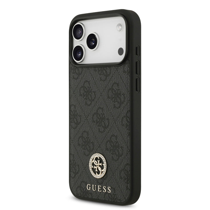 Guess iPhone 17 Pro Max Backcover hoesje - MagSafe - 4G Strass Logo - Zwart-Hoesjes-Ilumina Benelux