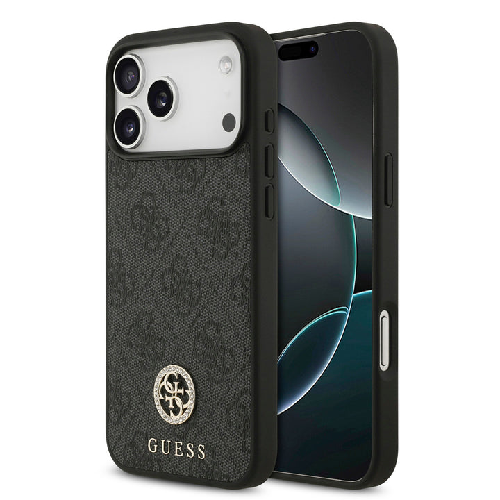 Guess iPhone 17 Pro Max Backcover hoesje - MagSafe - 4G Strass Logo - Zwart-Hoesjes-Ilumina Benelux