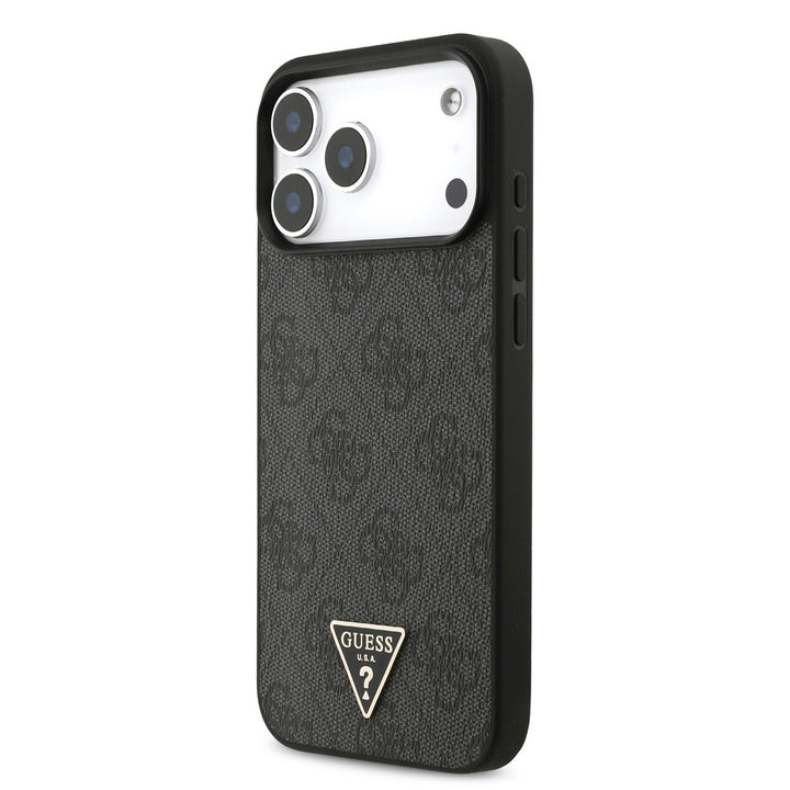 Guess iPhone 17 Pro Max Backcover hoesje - MagSafe - 4G Triangle Logo - Pearl Strap - Zwart-Hoesjes-Ilumina Benelux