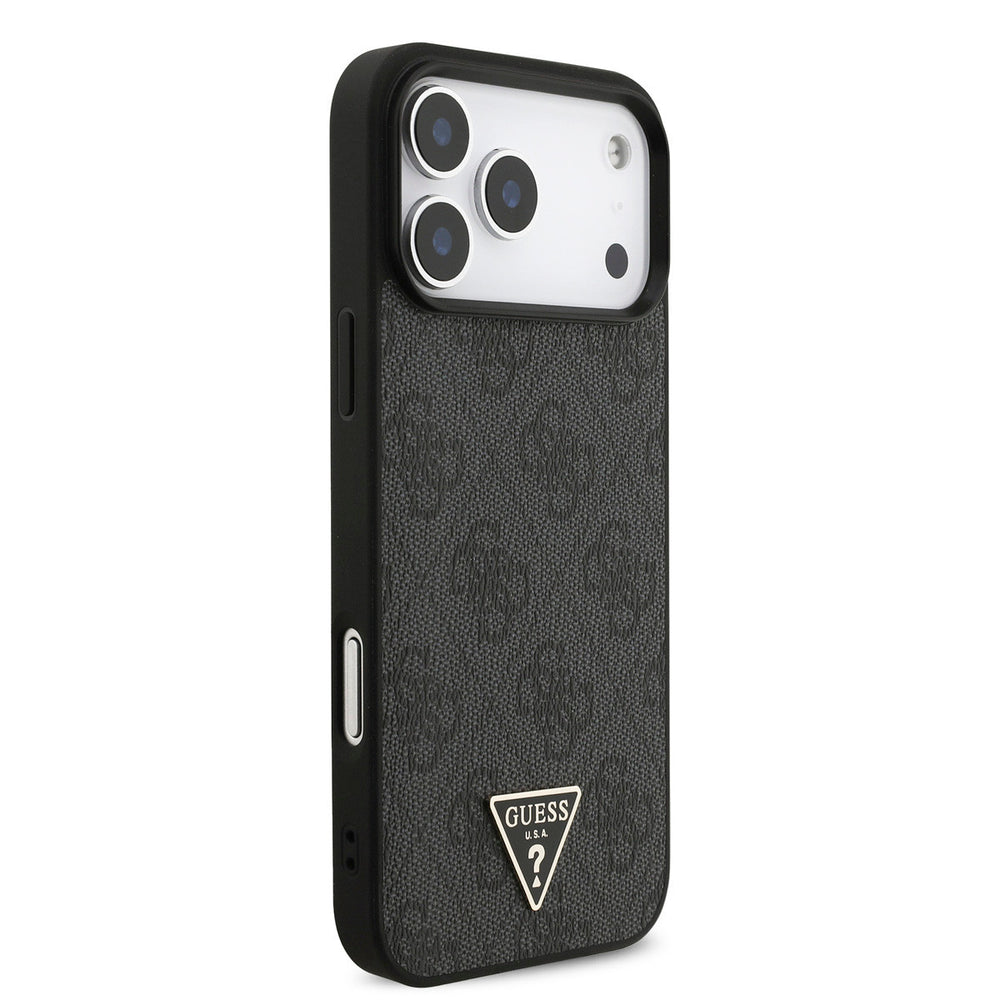 Guess iPhone 17 Pro Max Backcover hoesje - MagSafe - 4G Triangle Logo - Pearl Strap - Zwart-Hoesjes-Ilumina Benelux
