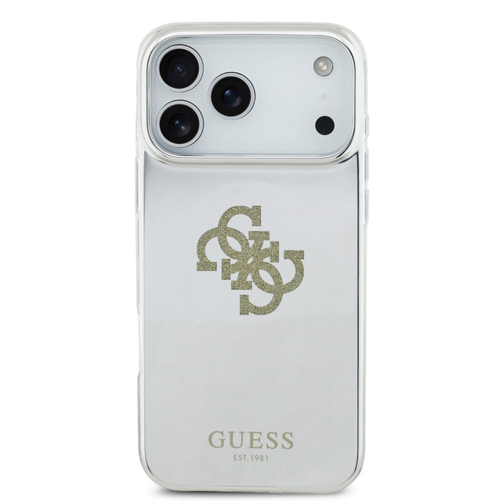 Guess iPhone 17 Pro Max Backcover hoesje - MagSafe - Mirror Case With Big 4G Glittern Logo - Goud-Hoesjes-Ilumina Benelux