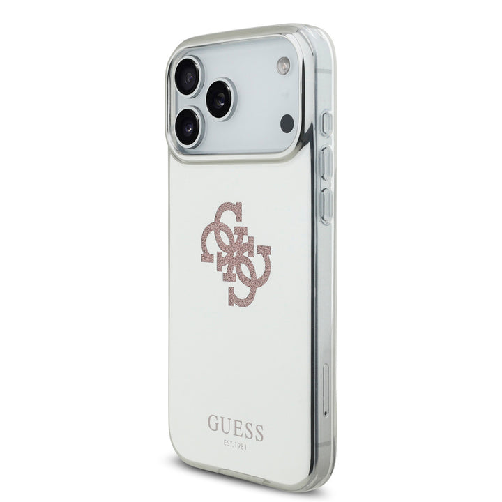 Guess iPhone 17 Pro Max Backcover hoesje - MagSafe - Mirror Case With Big 4G Glittern Logo - Roze-Hoesjes-Ilumina Benelux
