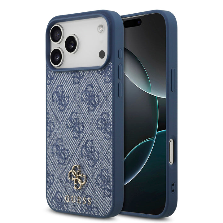 Guess iPhone 17 Pro Max Backcover hoesje - MagSafe - Small 4G & Classic Metal Logo - Blauw-Hoesjes-Ilumina Benelux