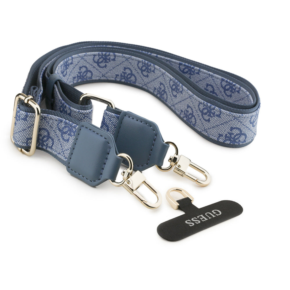 Guess iPhone 17 Pro Max Backcover hoesje - MagSafe With Crossbody Lanyard - 4G Triangle Logo - Blauw-Hoesjes-Ilumina Benelux