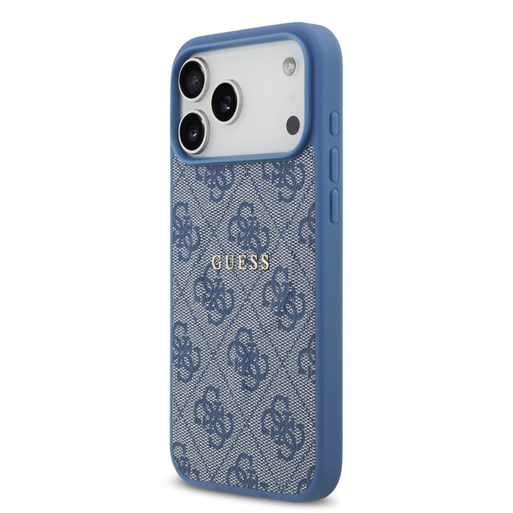 Guess iPhone 17 Pro Max Backcover hoesje - Magsafe PU Leather - 4G Classic Logo - Blauw-Hoesjes-Ilumina Benelux