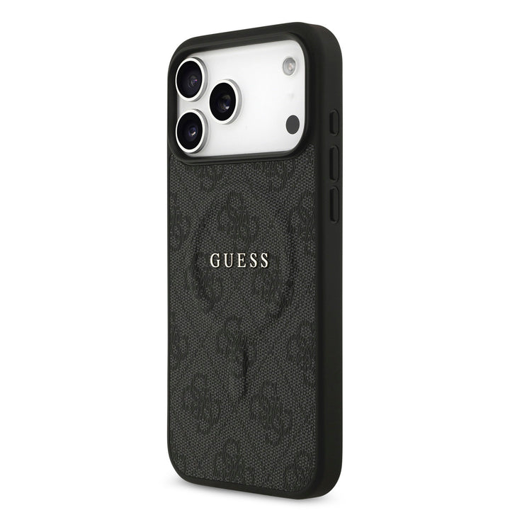 Guess iPhone 17 Pro Max Backcover hoesje - Magsafe PU Leather - 4G Classic Logo - Zwart-Hoesjes-Ilumina Benelux