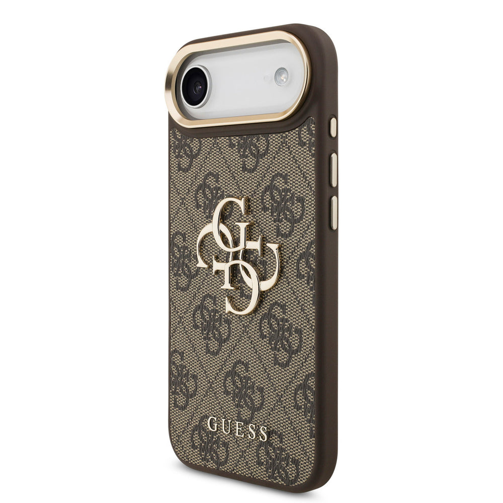 Guess iPhone Air Backcover hoesje - 4G - Big Metal Logo - Gold Edge - Bruin-Hoesjes-Ilumina Benelux