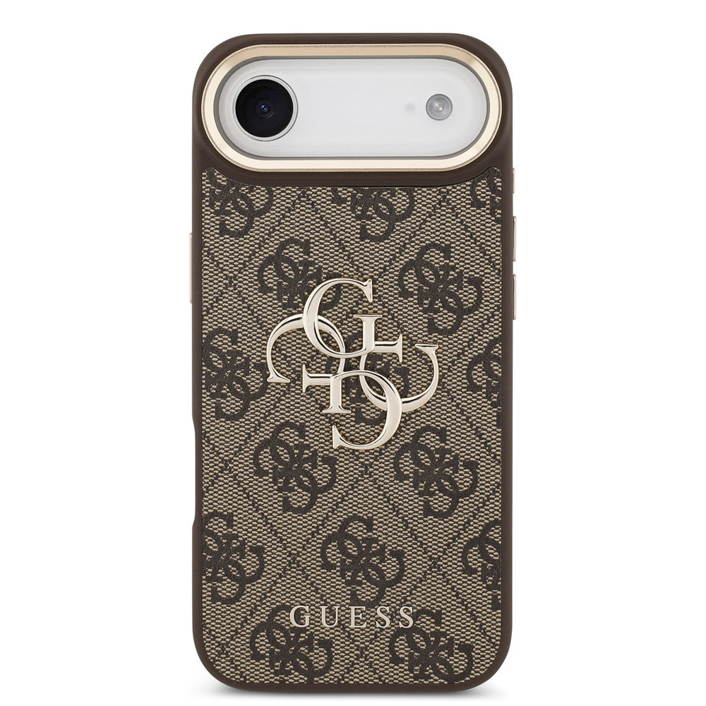 Guess iPhone Air Backcover hoesje - 4G - Big Metal Logo - Gold Edge - Bruin-Hoesjes-Ilumina Benelux