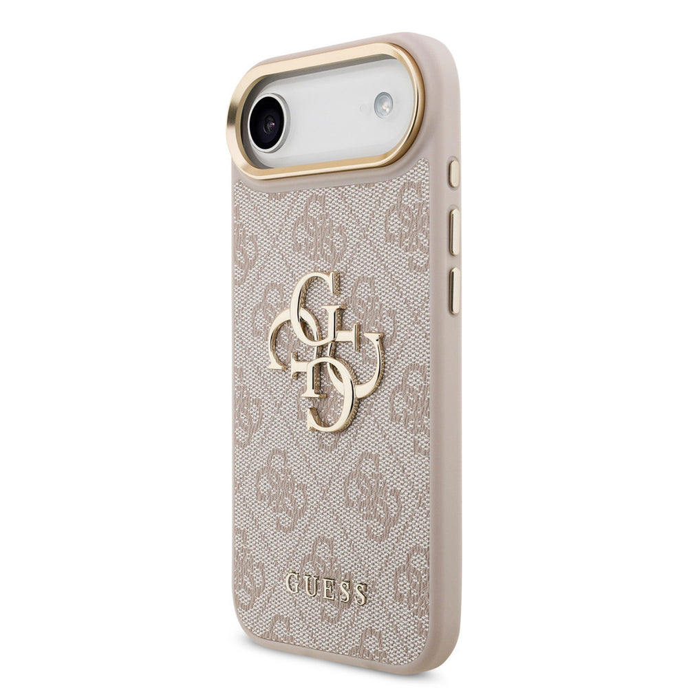 Guess iPhone Air Backcover hoesje - 4G - Big Metal Logo - Gold Edge - Roze-Hoesjes-Ilumina Benelux