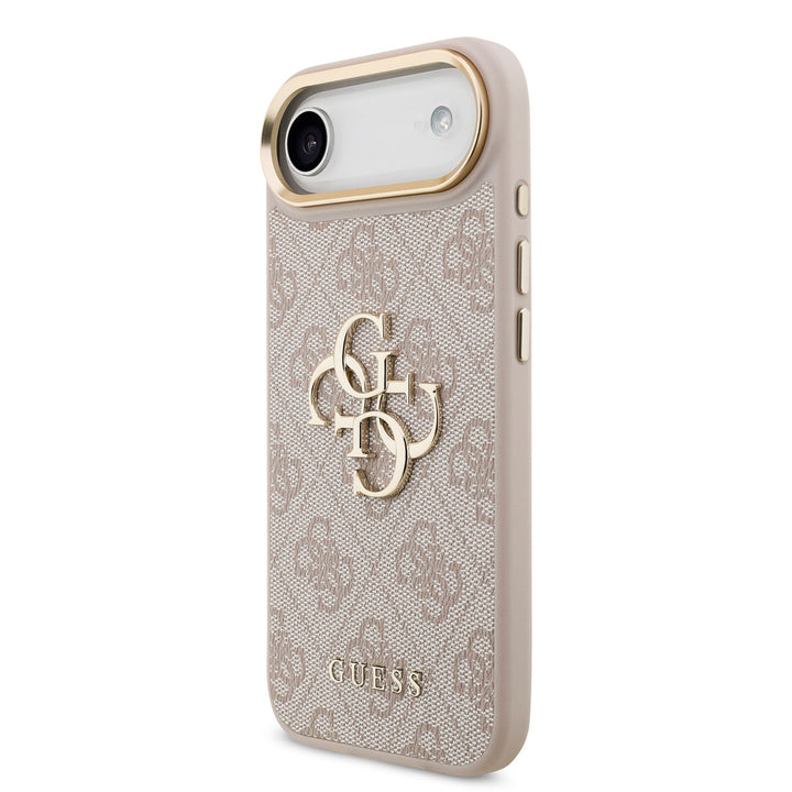 Guess iPhone Air Backcover hoesje - 4G - Big Metal Logo - Gold Edge - Roze-Hoesjes-Ilumina Benelux
