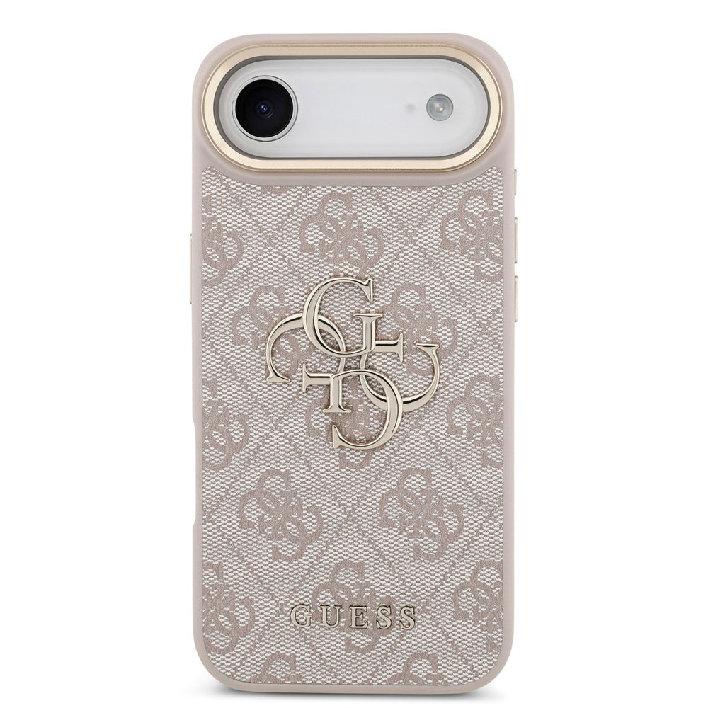 Guess iPhone Air Backcover hoesje - 4G - Big Metal Logo - Gold Edge - Roze-Hoesjes-Ilumina Benelux