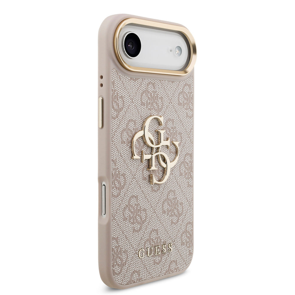 Guess iPhone Air Backcover hoesje - 4G - Big Metal Logo - Gold Edge - Roze-Hoesjes-Ilumina Benelux