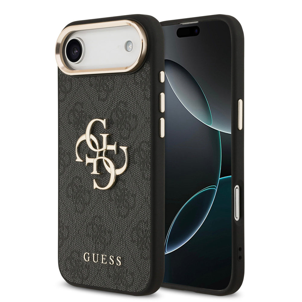 Guess iPhone Air Backcover hoesje - 4G - Big Metal Logo - Gold Edge - Zwart-Hoesjes-Ilumina Benelux