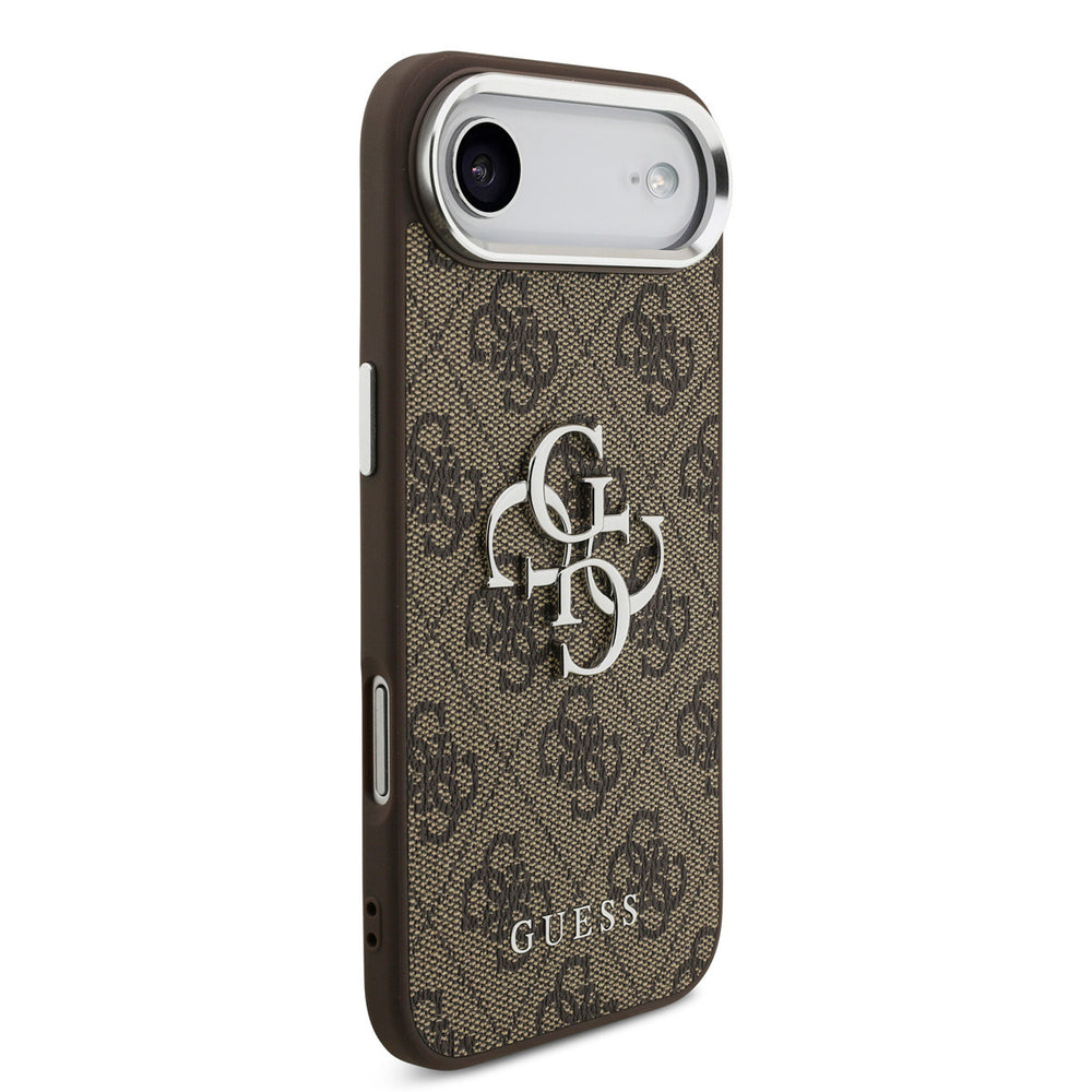 Guess iPhone Air Backcover hoesje - 4G - Big Metal Logo - Silver Edge - Bruin-Hoesjes-Ilumina Benelux