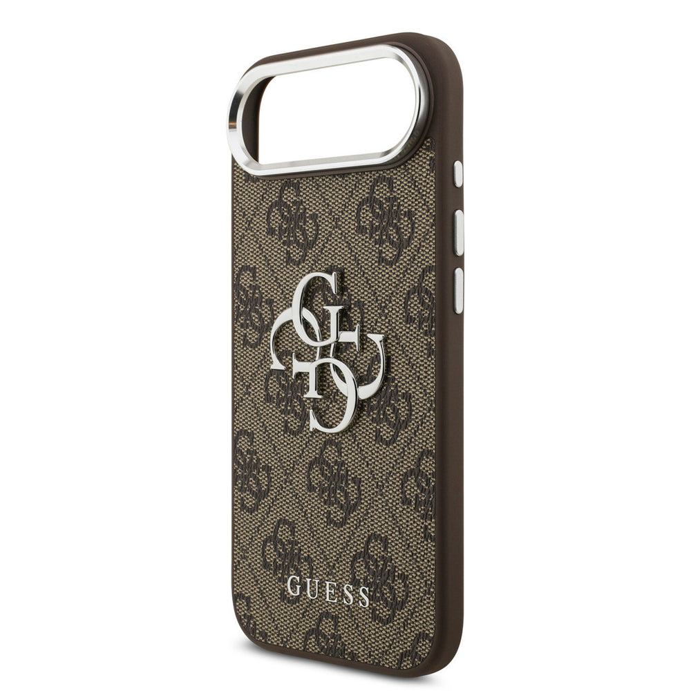 Guess iPhone Air Backcover hoesje - 4G - Big Metal Logo - Silver Edge - Bruin-Hoesjes-Ilumina Benelux