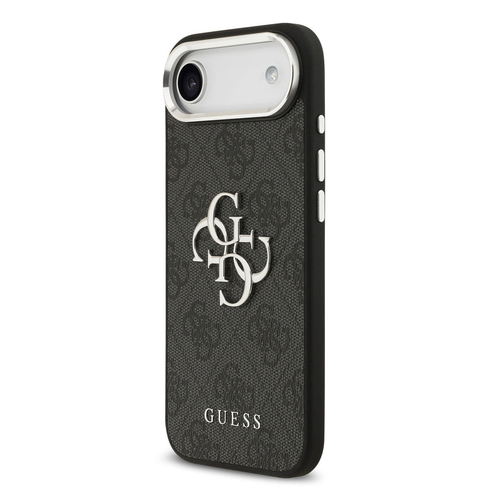 Guess iPhone Air Backcover hoesje - 4G - Big Metal Logo - Silver Edge - Zwart-Hoesjes-Ilumina Benelux