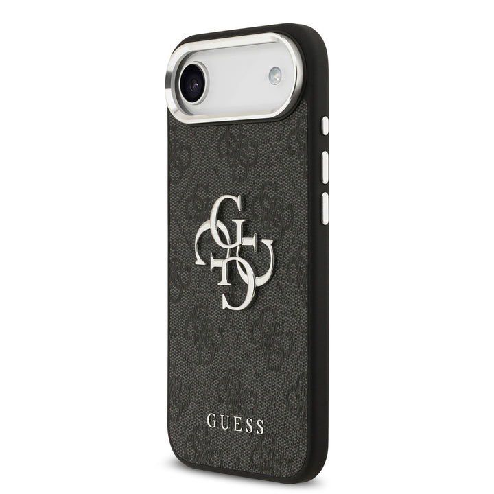 Guess iPhone Air Backcover hoesje - 4G - Big Metal Logo - Silver Edge - Zwart-Hoesjes-Ilumina Benelux