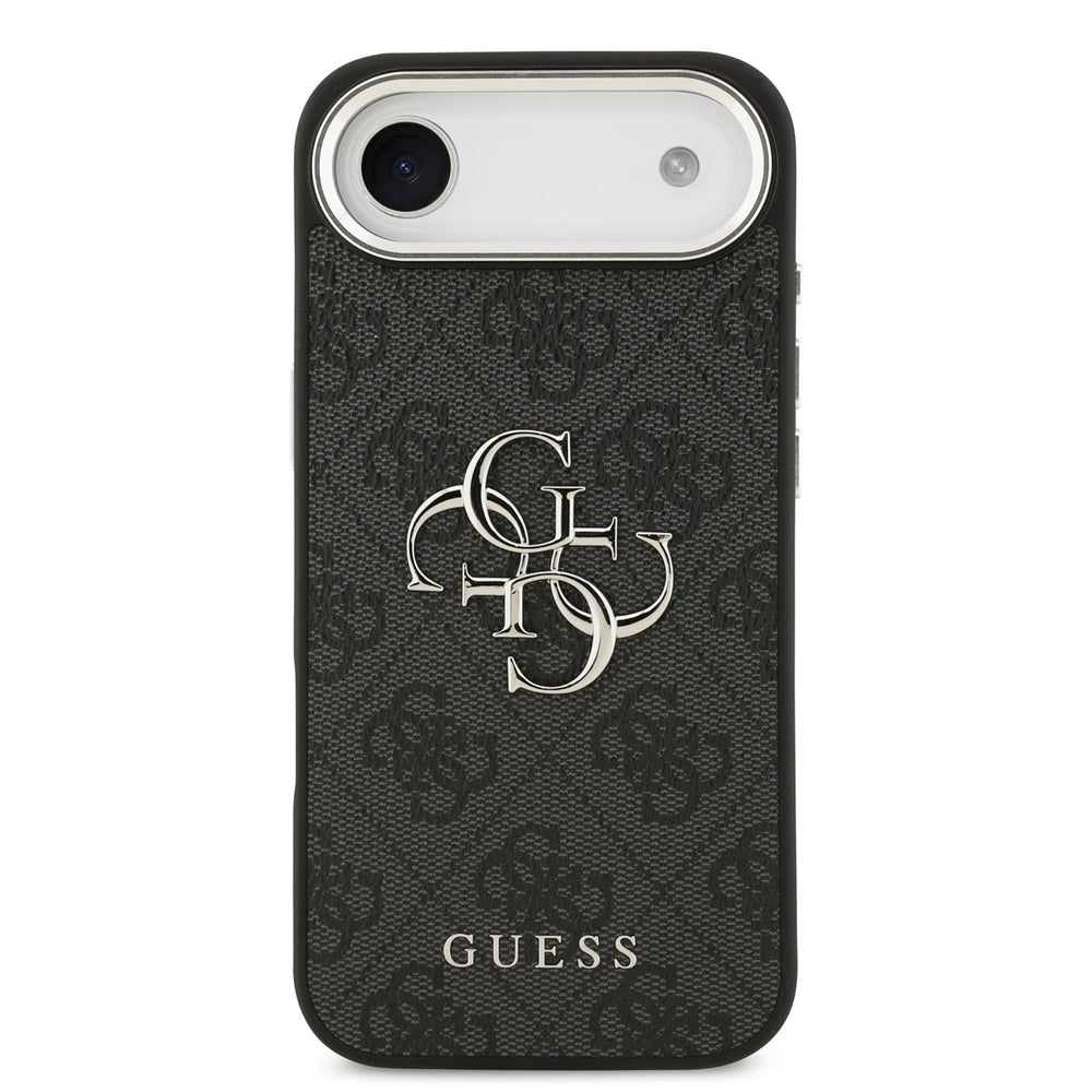 Guess iPhone Air Backcover hoesje - 4G - Big Metal Logo - Silver Edge - Zwart-Hoesjes-Ilumina Benelux