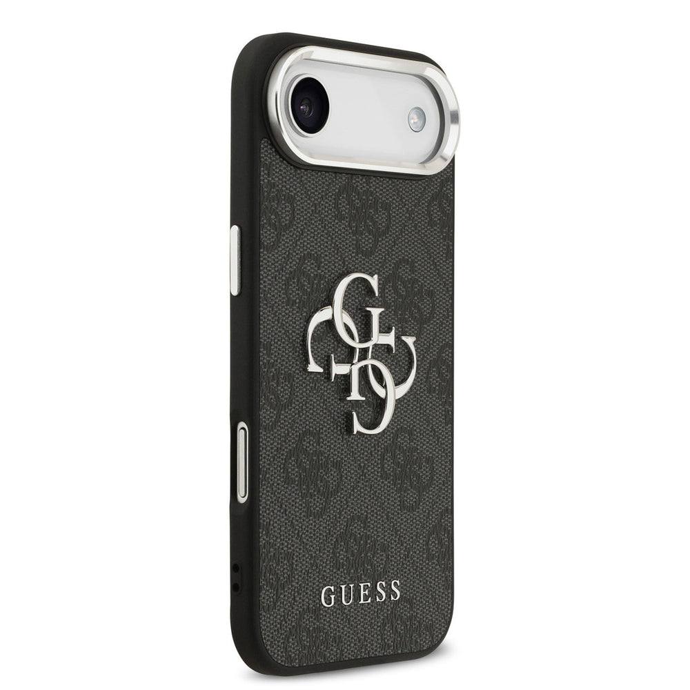 Guess iPhone Air Backcover hoesje - 4G - Big Metal Logo - Silver Edge - Zwart-Hoesjes-Ilumina Benelux