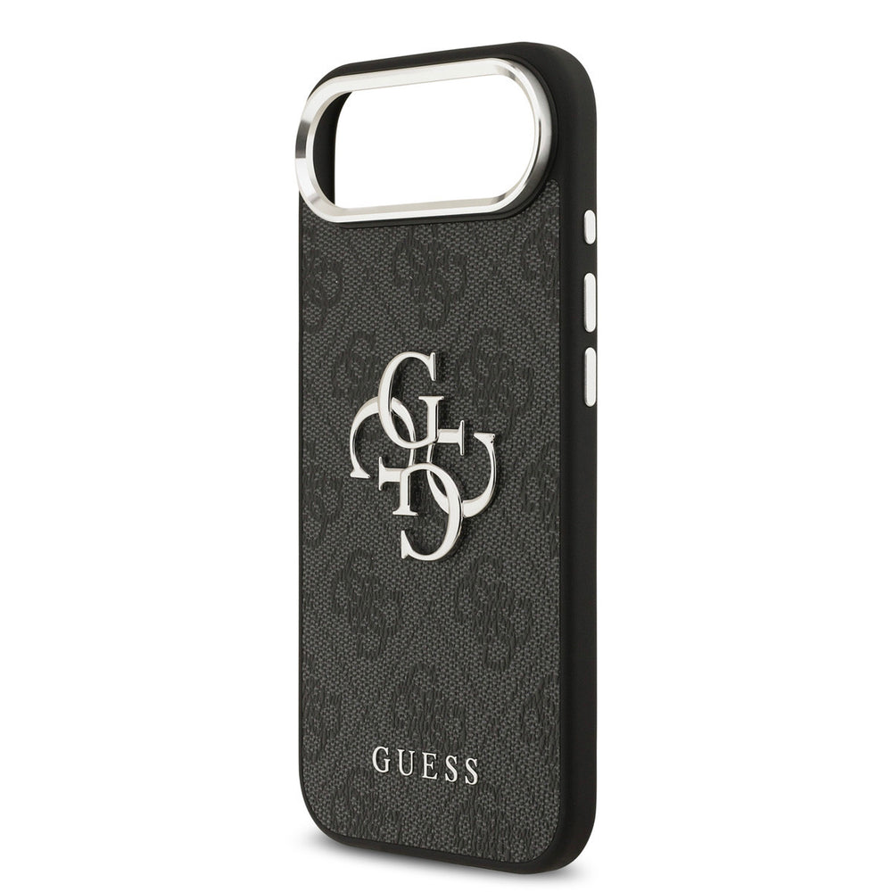 Guess iPhone Air Backcover hoesje - 4G - Big Metal Logo - Silver Edge - Zwart-Hoesjes-Ilumina Benelux