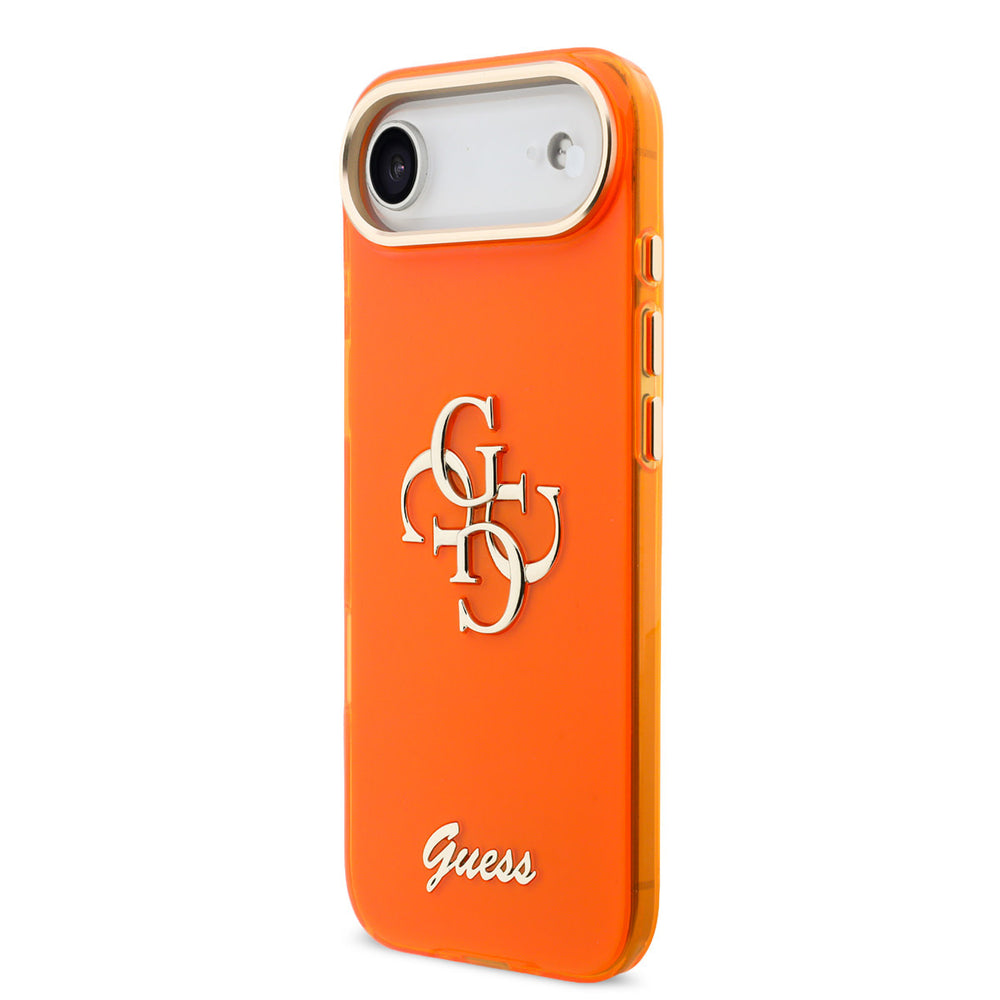 Guess iPhone Air Backcover hoesje - 4G Script Metal Logo - Silver Edge - Oranje-Hoesjes-Ilumina Benelux