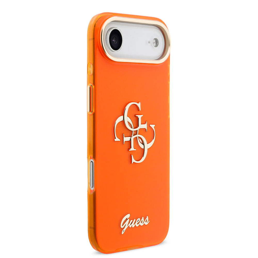 Guess iPhone Air Backcover hoesje - 4G Script Metal Logo - Silver Edge - Oranje-Hoesjes-Ilumina Benelux