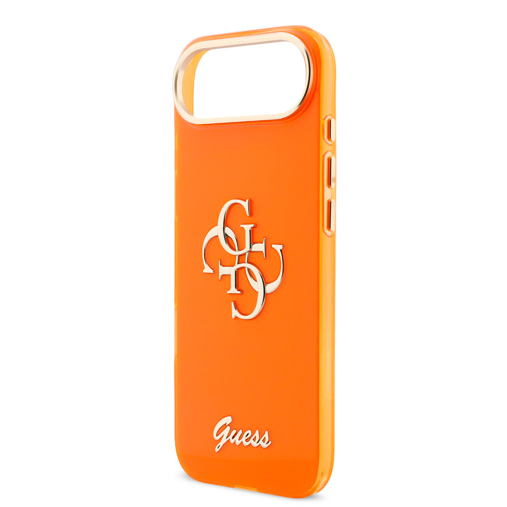 Guess iPhone Air Backcover hoesje - 4G Script Metal Logo - Silver Edge - Oranje-Hoesjes-Ilumina Benelux