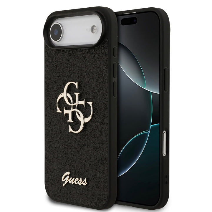 Guess iPhone Air Backcover hoesje - Big 4G - Fixed Glitter - Zwart-Hoesjes-Ilumina Benelux