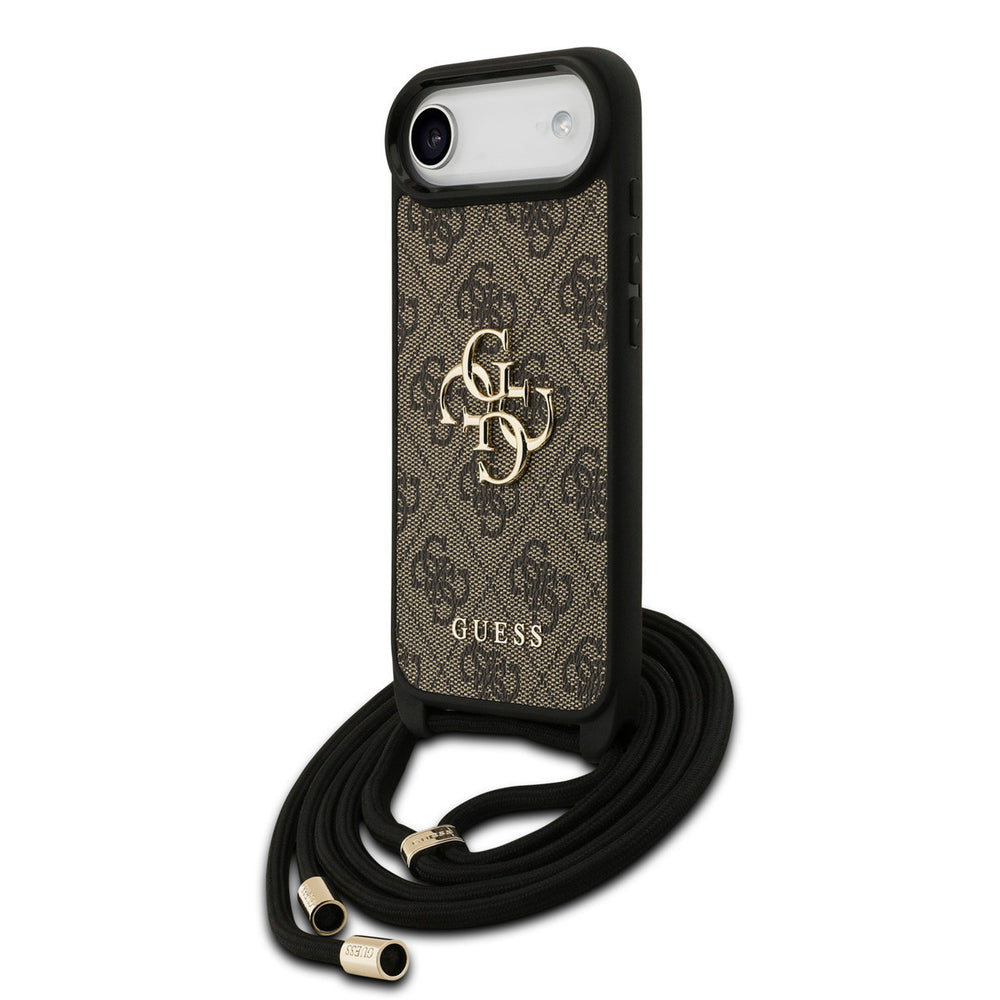 Guess iPhone Air Backcover hoesje - Crossbody 4G Big Logo - Cord Strap - Bruin-Hoesjes-Ilumina Benelux