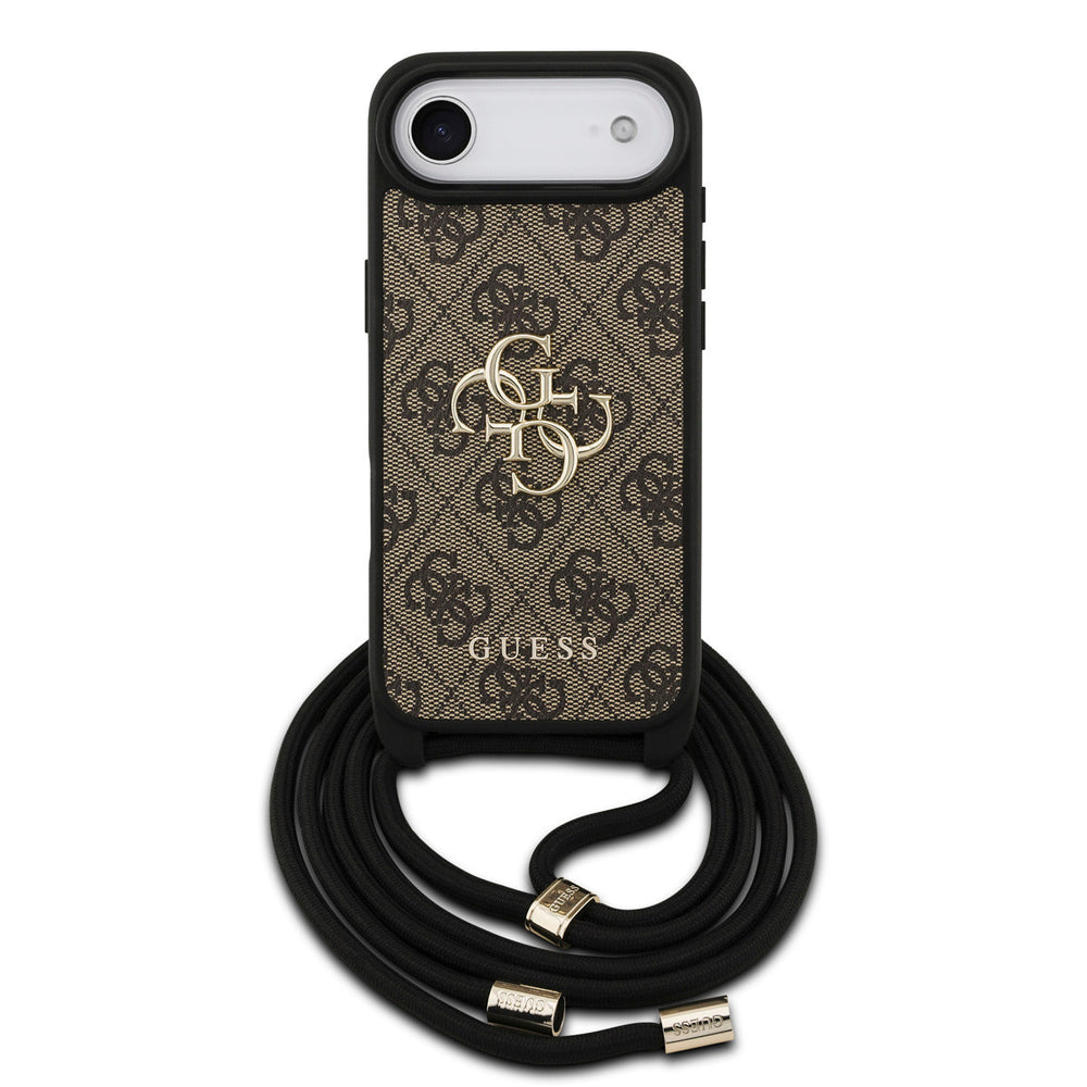 Guess iPhone Air Backcover hoesje - Crossbody 4G Big Logo - Cord Strap - Bruin-Hoesjes-Ilumina Benelux