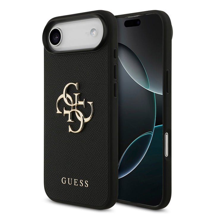 Guess iPhone Air Backcover hoesje - Grained - Big 4G Logo - Zwart-Hoesjes-Ilumina Benelux