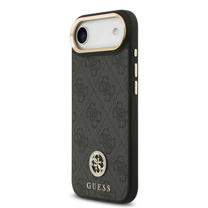 Guess iPhone Air Backcover hoesje - MagSafe - 4G Strass Logo - Gold Edge - Zwart-Hoesjes-Ilumina Benelux