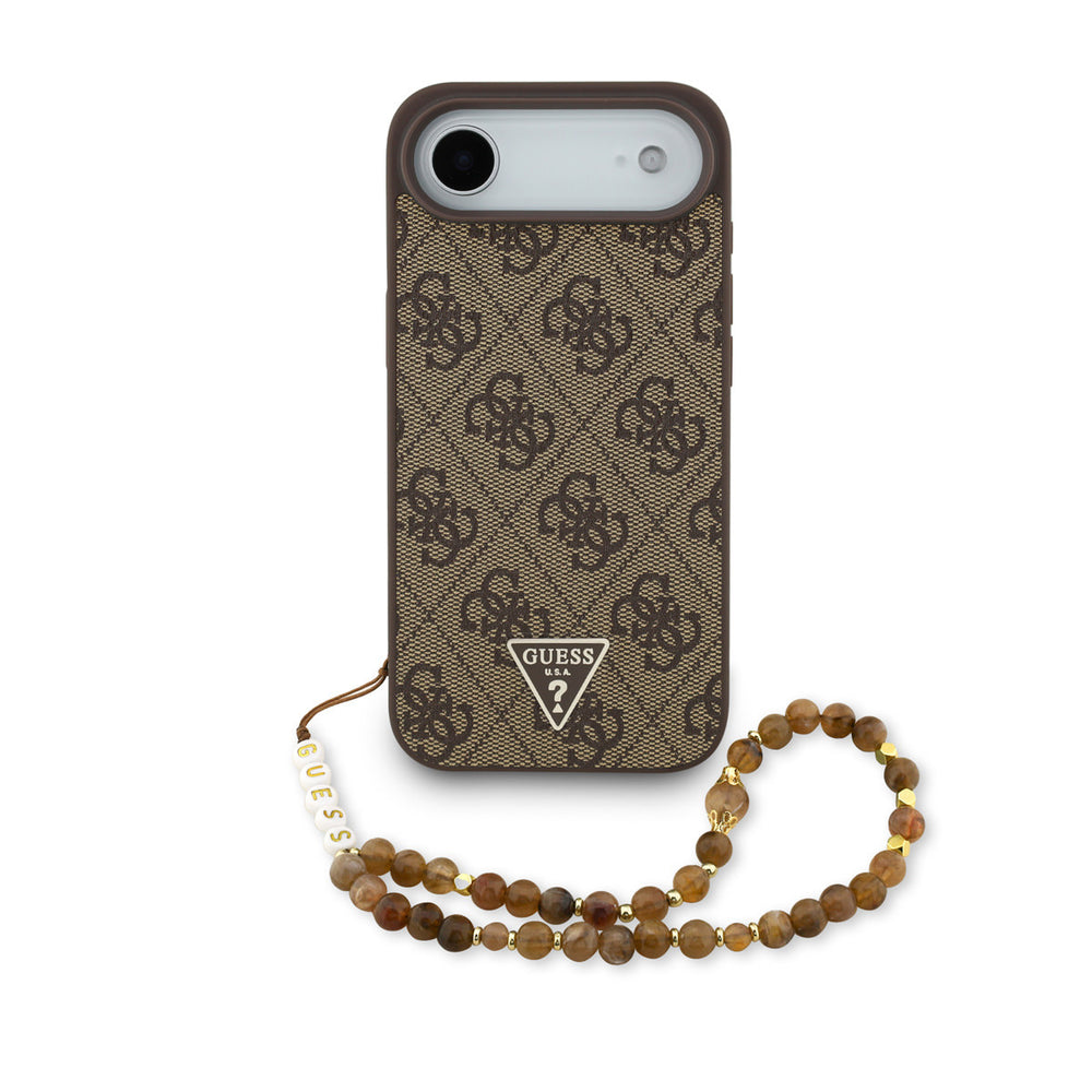 Guess iPhone Air Backcover hoesje - MagSafe - 4G Triangle Logo - Pearl Strap - Bruin-Hoesjes-Ilumina Benelux