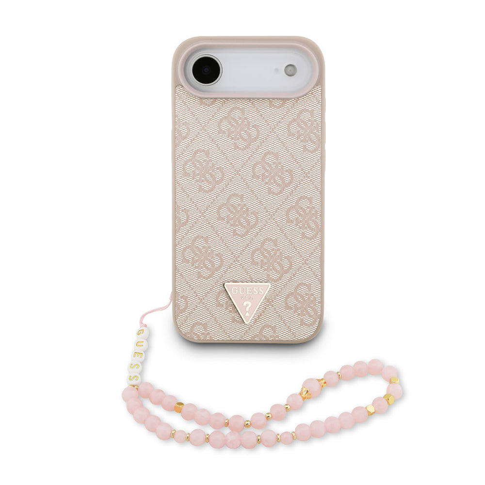 Guess iPhone Air Backcover hoesje - MagSafe - 4G Triangle Logo - Pearl Strap - Roze-Hoesjes-Ilumina Benelux