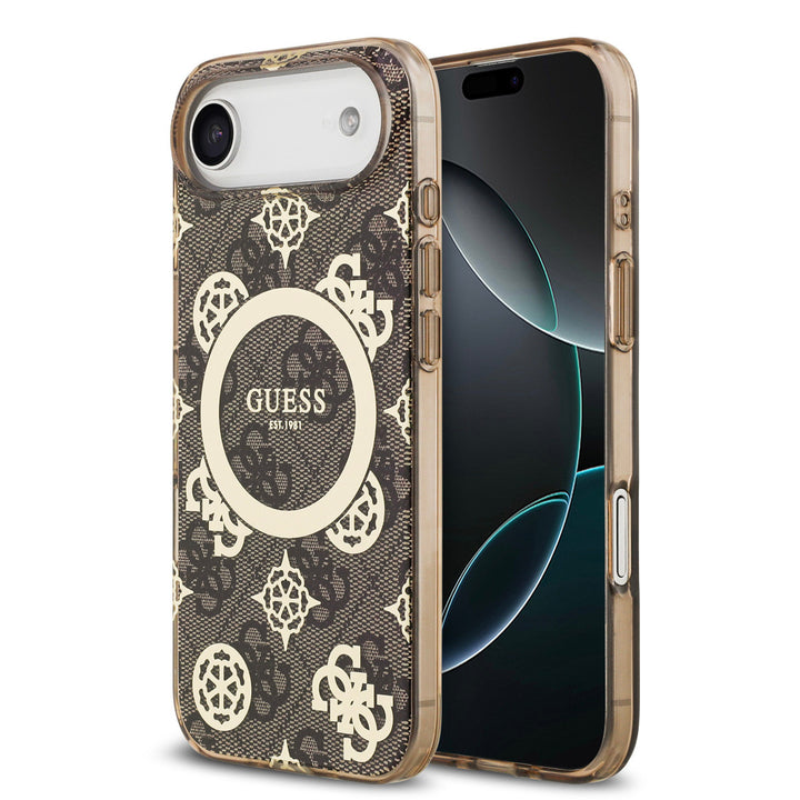 Guess iPhone Air Backcover hoesje - MagSafe - Peony on 4G Background - Bruin-Hoesjes-Ilumina Benelux