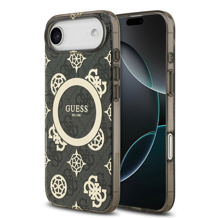 Guess iPhone Air Backcover hoesje - MagSafe - Peony on 4G Background - Zwart-Hoesjes-Ilumina Benelux