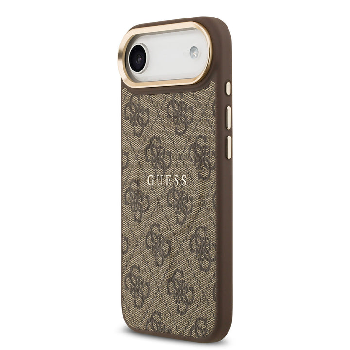 Guess iPhone Air Backcover hoesje - Magsafe - 4G Classic Logo - Gold Edge - Bruin-Hoesjes-Ilumina Benelux
