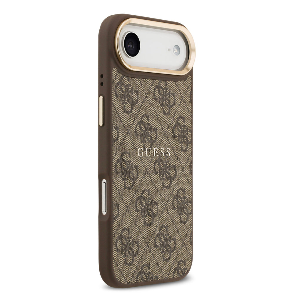 Guess iPhone Air Backcover hoesje - Magsafe - 4G Classic Logo - Gold Edge - Bruin-Hoesjes-Ilumina Benelux